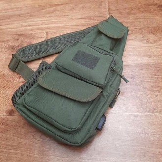 Удобная тактическая сумка-рюкзак на одной лямке + USB выход
Тактическая сумка - . . фото 7
