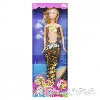 Красивая кукла русалочка с ярким блестящим хвостом в пайетках. У куклы подвижные. . фото 1