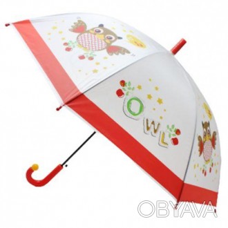 Яркий зонтик с красивым насыщенным принтом совы. Имеет прочную металлическую кон. . фото 1