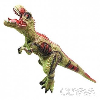 Резиновая фигурка динозавра - Тиранозавр. Игрушка хорошо детализирована, выполне. . фото 1