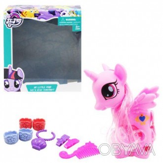 Игровой набор с пони-единорогом "My little pony". В комплекте есть: пони и аксес. . фото 1