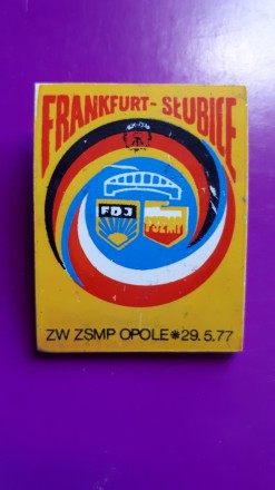 Значок ГДР-Польша. 

Frankfurt-Slubice. 

29.05.1977 год.

35х45 мм.. . фото 2