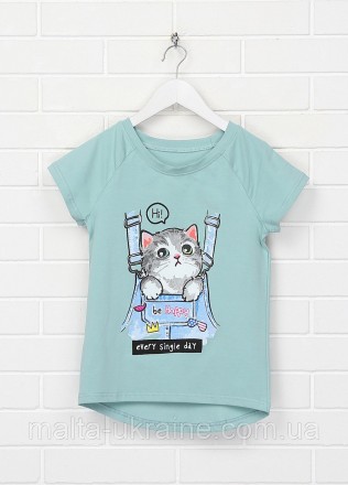 Футболка Мальта SS18ДД250-24-Н Котенок 122 см. Светло-зелена (2901000357263). Кременчуг. фото 1 Футболка Мальта SS18ДД250-24-Н Котенок 122 см. Светло-зелена (2901000357263). Кременчуг. фото 1