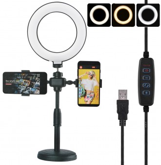 Кольцевая LED лампа диаметром 16 см Phone Live Fill Light со стойкой и с пультом. Днепр. фото 1 Кольцевая LED лампа диаметром 16 см Phone Live Fill Light со стойкой и с пультом. Днепр. фото 1