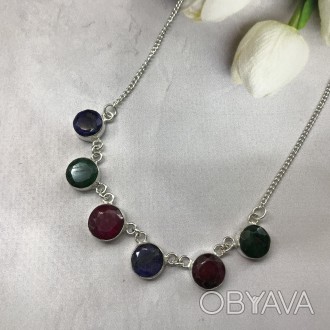 Предлагаем Вам купить красивое ожерелье - натуральный индийский изумруд, рубин ,. . фото 1