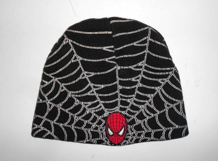 Качественная детская двухслойная шапка с вышивкой Спайдермен Человек паук Marvel. . фото 3