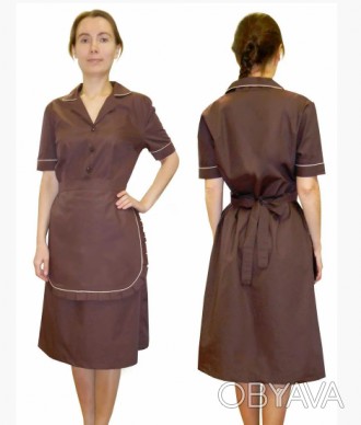 Униформа Горничная коричневая 
Ткань смесовая - 35% хл, 65% пэ, плотность&. . фото 1