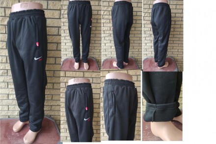 Спортивные штаны утепленные на флисе трикотажные больших размеров с широкой штан. . фото 2