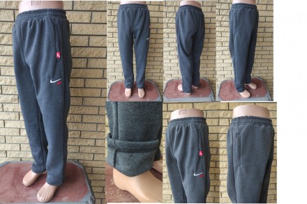 Спортивные штаны утепленные на флисе трикотажные больших размеров с широкой штан. . фото 2