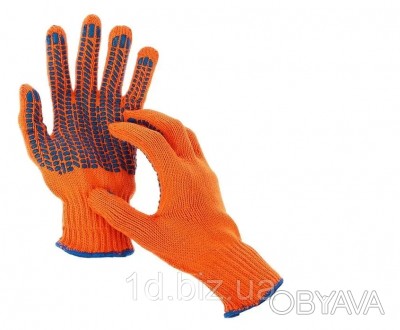 Перчатки рабочие - 3 нитки -Рукавички трикотажні з ПВХ крапкою 
якісні, комфортн. . фото 1