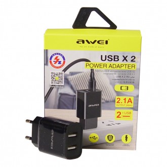 Сетевой адаптер USB AWEI Черный
Сетевой адаптер AWEI 7658 предназначен для заряд. . фото 4