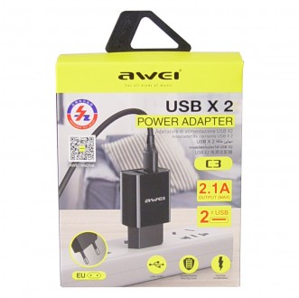 Сетевой адаптер USB AWEI Черный
Сетевой адаптер AWEI 7658 предназначен для заряд. . фото 3