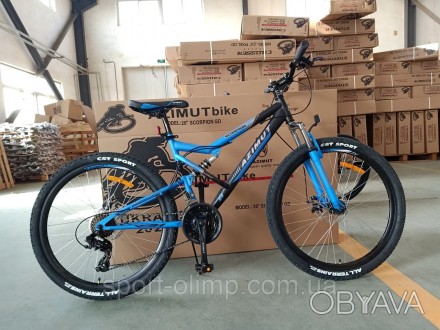  
 Azimut Scorpion 24 GD - це підлітковий двопідвісний велосипед з яскравим диза. . фото 1