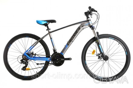 Велосипед найнер Crosser Quick 29" (рама 19, 21S) Hidraulic Shimano сіро-синій
Н. . фото 1