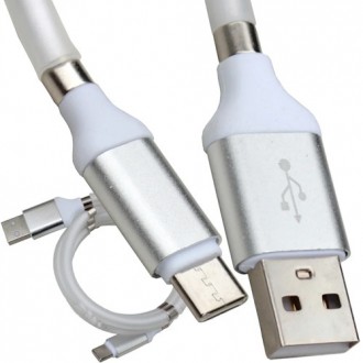 Шнур шт.USB А - шт.USB type C, магнитная смотка, 1метр, белый. Киев. фото 1 Шнур шт.USB А - шт.USB type C, магнитная смотка, 1метр, белый. Киев. фото 1