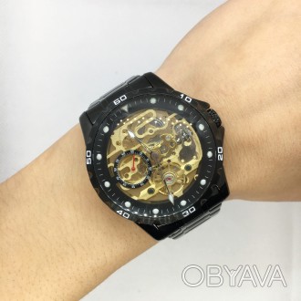 Часы мужские механические Skmei 9230 (Скмеи) Черные с золотом Характеристики: Ди. . фото 1