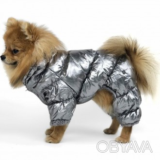 Зимний комбинезон для собак Alfa «Style». Сверху непромокаемая ткань, внутри син. . фото 1