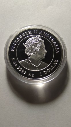 Монета 1 долар. Елизавета II Год Тигра 2022. Австралия.. . фото 3