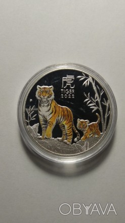 Монета 1 долар. Елизавета II Год Тигра 2022. Австралия.. . фото 1