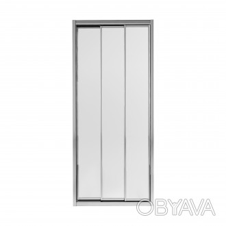 Душові двері в нішу Qtap Uniford CRM207.C4 виготовлені з міцного скла та алюміні. . фото 1