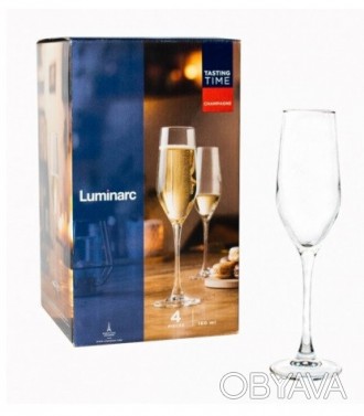 Набор стеклянных бокалов для шампанского Luminarc "Шампань" 4 шт 160 мл -6818 
	. . фото 1