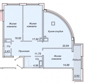 Трикімнатна квартира в 35-й Перлині з ергономічним плануванням. 
 
Тридцять пята. Приморский. фото 7