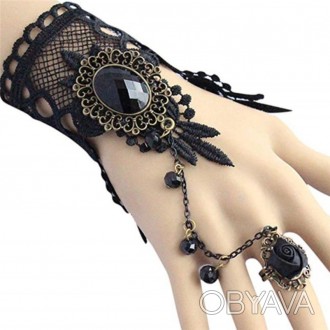 Ажурний мереживний браслет на руку для жінок. Він декорований стразами у вигляді. . фото 1