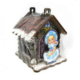 Елочная игрушка Домик со снегурочкой. Сумы. фото 1