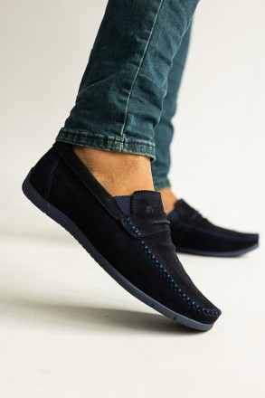 Мужские мокасины замшевые весна/осень синие SL-Braxton-357 ZSI Casual. Николаев. фото 1 Мужские мокасины замшевые весна/осень синие SL-Braxton-357 ZSI Casual. Николаев. фото 1