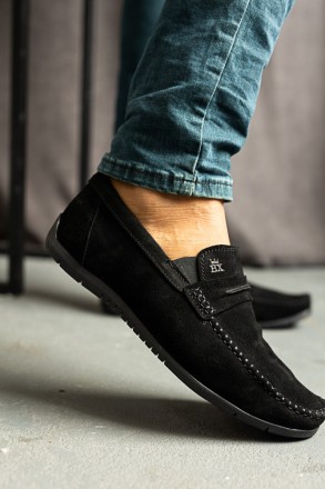 Мужские мокасины замшевые весна/осень черные SL-Braxton-357 Z Casual. Николаев. фото 1 Мужские мокасины замшевые весна/осень черные SL-Braxton-357 Z Casual. Николаев. фото 1