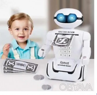 Электронная копилка робот с кодовым замком Robot Piggy Bank игрушечный детский с. . фото 1