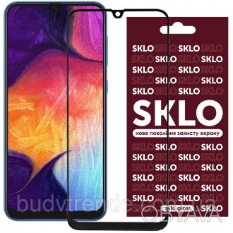 Защитное стекло SKLO 3D (full glue) для Samsung A20 / A30 / A30s / A50/A50s/M30 . . фото 1