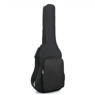 Чехол для акустической гитары водонепроницаемый утепленный мягкий тканевый черны. . фото 13