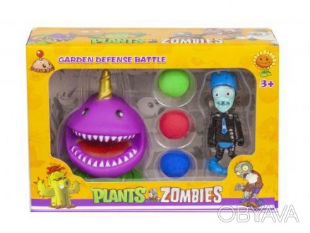 Набор по мотивам игры "Plants vs Zombies". Единорог стреляет шариками. Фигурка з. . фото 1