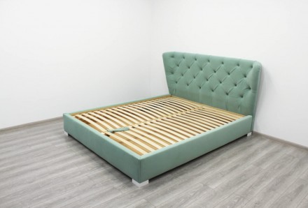 
Односпальне ліжко Ірис з підйомним механізмом 120x190 з елегантною каретною стя. . фото 2
