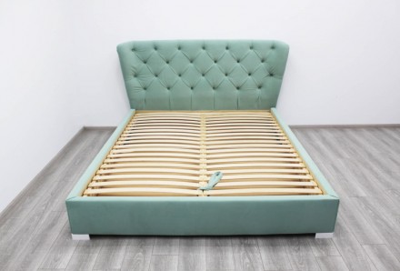 
Односпальне ліжко Ірис з підйомним механізмом 120x190 з елегантною каретною стя. . фото 3