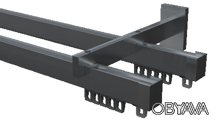 Карниз для штор двойной настенный Арин Квадро в комплекте.
Диаметр карниза: 25*2. . фото 1