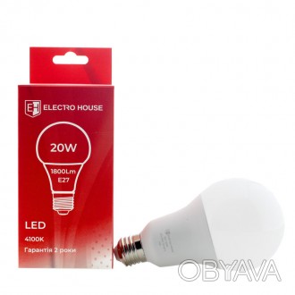 LED лампа A70 E27 20 Вт 4100К EH-LMP-1402 от компании Electro House является аль. . фото 1
