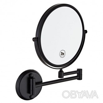 Зеркало круглое, матовое черное покрытие, двухстороннее, высококачественная лату. . фото 1