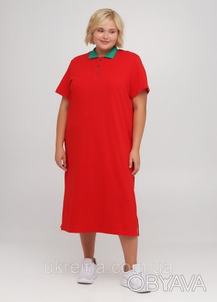 Актуальное платье из хлопкового трикотажа “Лакоста”. Модель прямого кроя, с коро. . фото 1