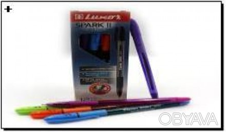 Товар на сайті >>>Ручка масляная "Luxor" "Spark-II" грип тон.корпус черн. 0,7мм. . фото 1