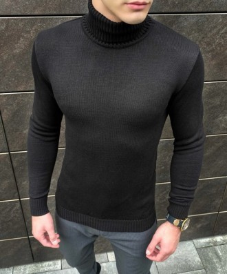 
 Мужской свитер Axelrod (черный) изготовлен из турецкой пряжи( 70% шерсть, 30% . . фото 2