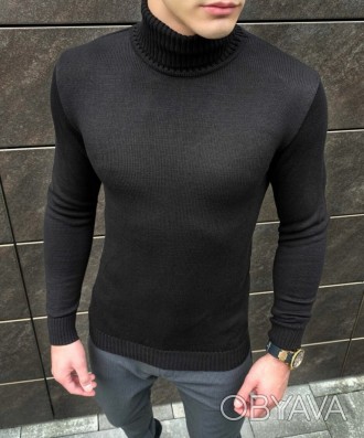 
 Мужской свитер Axelrod (черный) изготовлен из турецкой пряжи( 70% шерсть, 30% . . фото 1