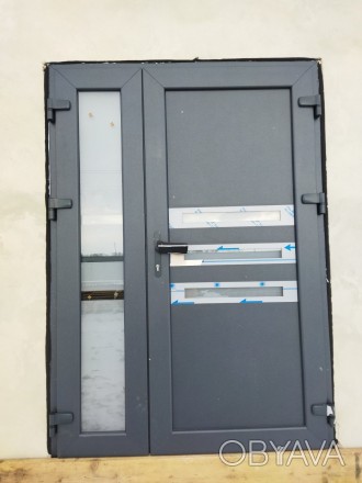 Вхідні металопластикові двері під Ваш розмір з склом та HPLпанелями. . фото 1