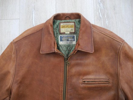 Куртка кожаная Replay р. XL, супер цвет очень стильная клеймения 100% кожа . Раз. . фото 3