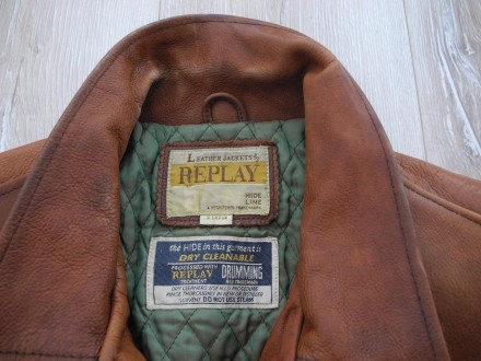 Куртка кожаная Replay р. XL, супер цвет очень стильная клеймения 100% кожа . Раз. . фото 4