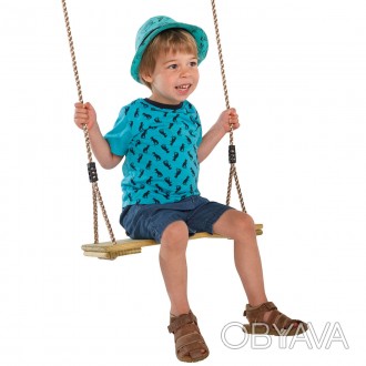 Дитячі гойдалки з сосни KBT, що є класичним дерев'яним сидінням-гойдалком з вели. . фото 1