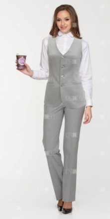 Жилет женский 107, жилет серый для администратора женский

Ткань: костюмная см. . фото 4