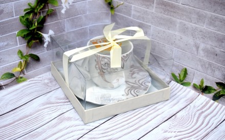 Чашка с блюдцем Жаклин (чашка - 220мл, блюдце - 15,5см). Киев. фото 1