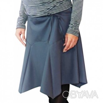 
	Комфортная юбка для беременных № 2702 изготовлена из трикотажной ткани серого . . фото 1